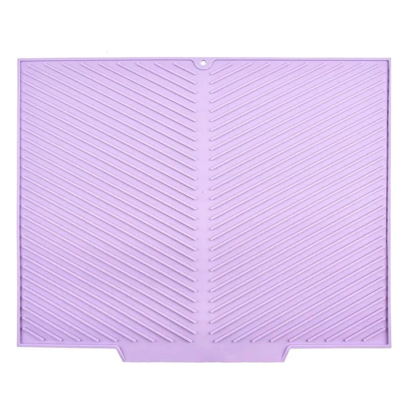 tapis drainage silicone gris rayures diagonales moderne respectueux environnement pliable