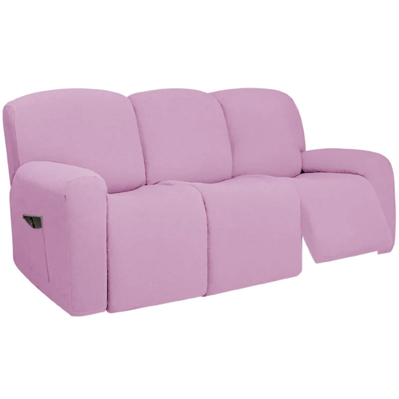 housse canapé inclinable fauteuil polyester lavable moderne élastique gris foncé doux poche rangement summer