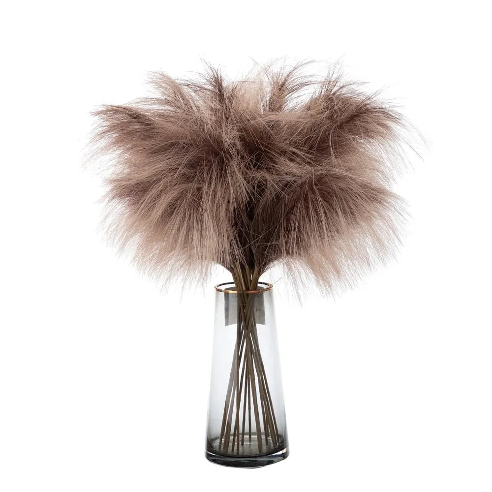 bouquet plumes artificielles gris rose beige bleu naturel rustique intérieur 75cm decoration fete mariage
