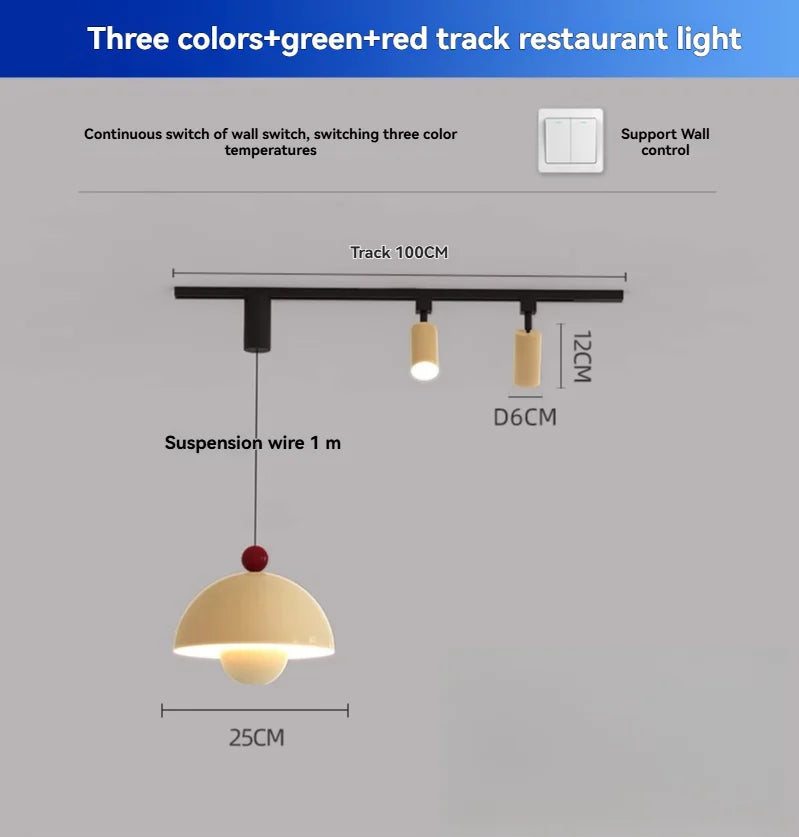 suspension lumineuse moderne vert beige rouge brillante câble suspendu minimaliste
