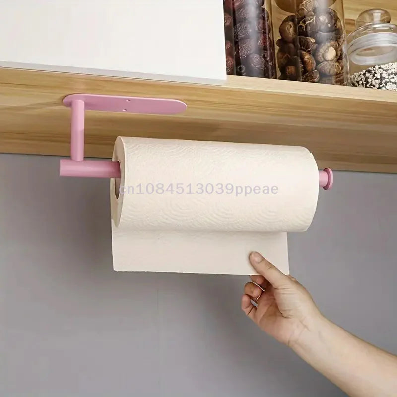 porte serviettes cuisine rose texture cuir moderne adhésif serviettes blanches étagère bois rangement chambre