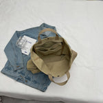 sac fourre tout tote bag toile décontracté lettre motif doux beige casual