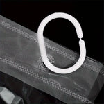 rideau douche moderne transparent motifs géométriques blanc gris noir métallique