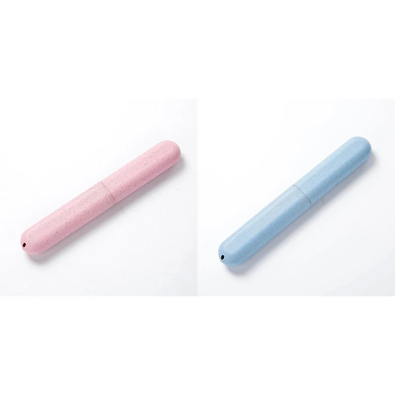 boîte rangement réutilisable moderne brosse dents rose bleu vert beige