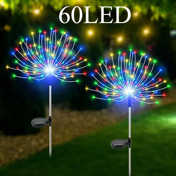 lampe solaire multicolore feux dartifice fleurs extérieure halloween noel moderne