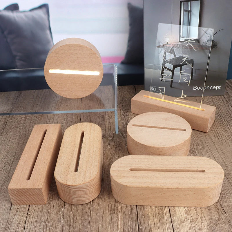 support chargeur led alimenté usb piles aaa bois naturel minimaliste câble charge bouton d'alimentation