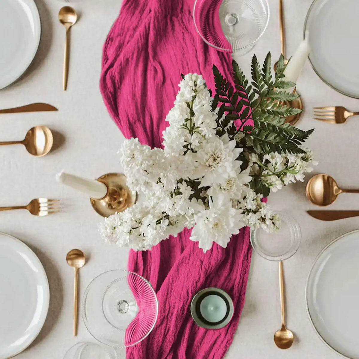 nappe table rose texturée semi transparente élégante rustique mariage fêtes décoration festive