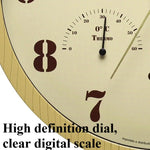 horloge murale quartz aiguille beige noir classique température humidité salon chambre