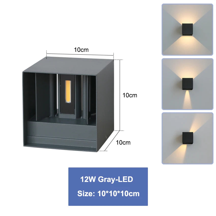 lampe murale led moderne 12w 24w blanc noir aluminium contemporain fixée vis adjustable