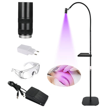 lampe uv extension cils fixation rapide lunettes protection pedalier commande blanche