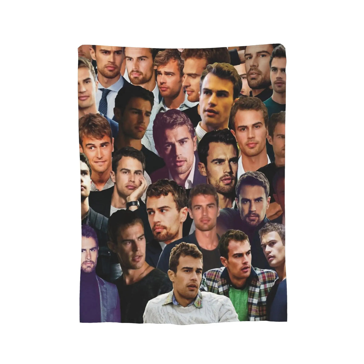 couverture polaire imprimée moderne multicolore visages multiples portable anti boulochage polyester toutes saisons