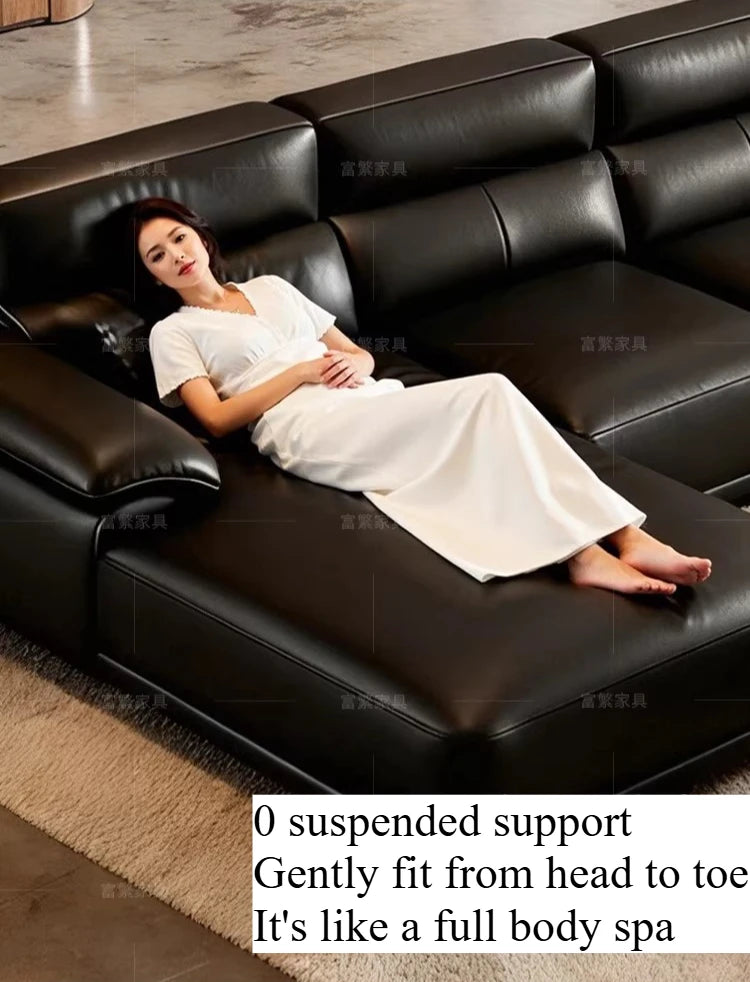 canapé d'angle moderne noir beige coussins géométriques 220cm 250cm 280cm 310cm 340cm