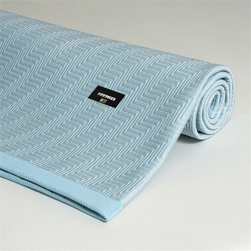 matelas rafraîchissant bleu rayures diagonales tissu pe anti bactéries air perméable lit simple double