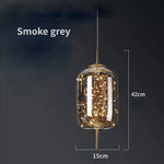 lampe suspendue moderne transparente dorée fil cuivre câble suspendu chambre salon étude chambre d'hôtel