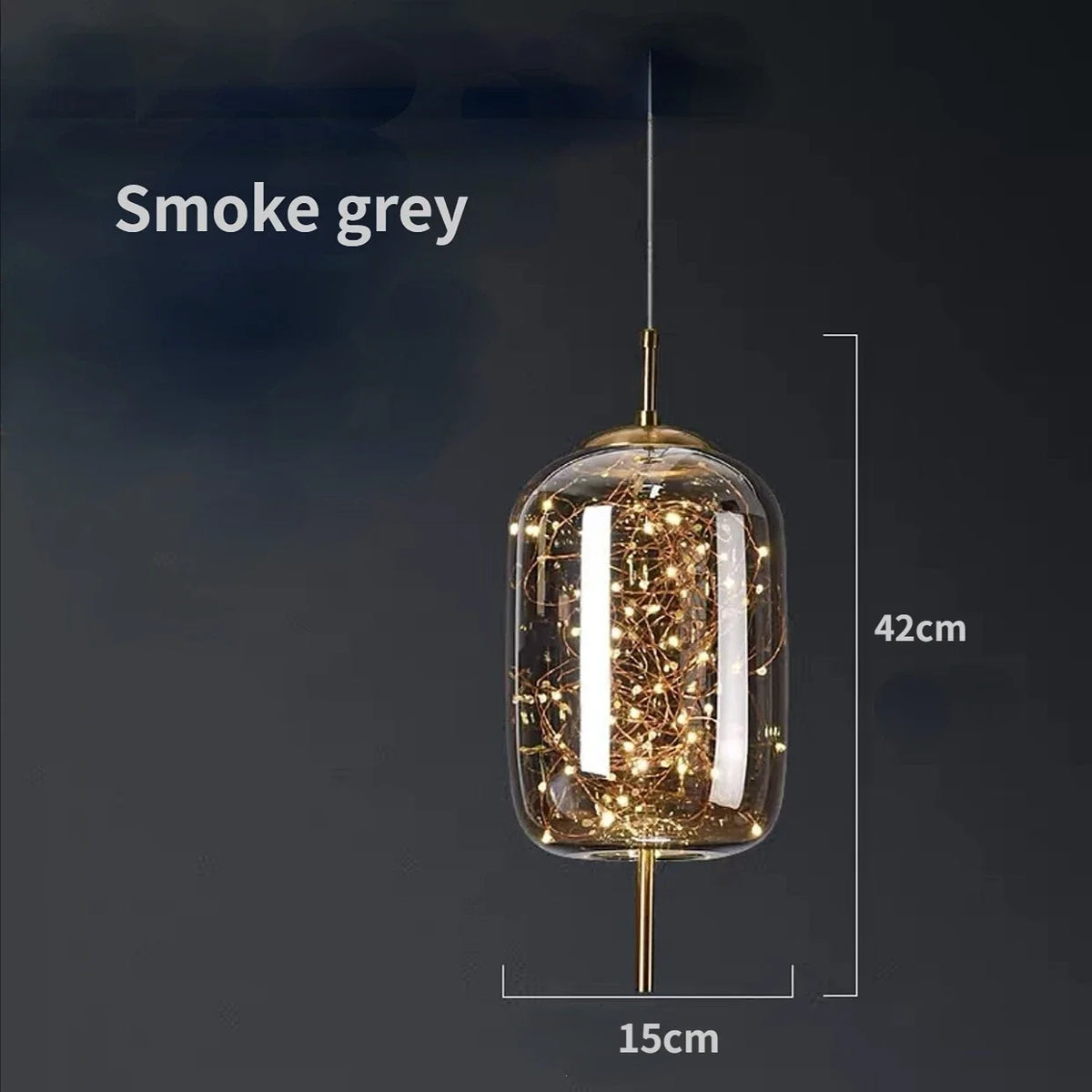 lampe suspendue moderne transparente dorée fil cuivre câble suspendu chambre salon étude chambre d'hôtel