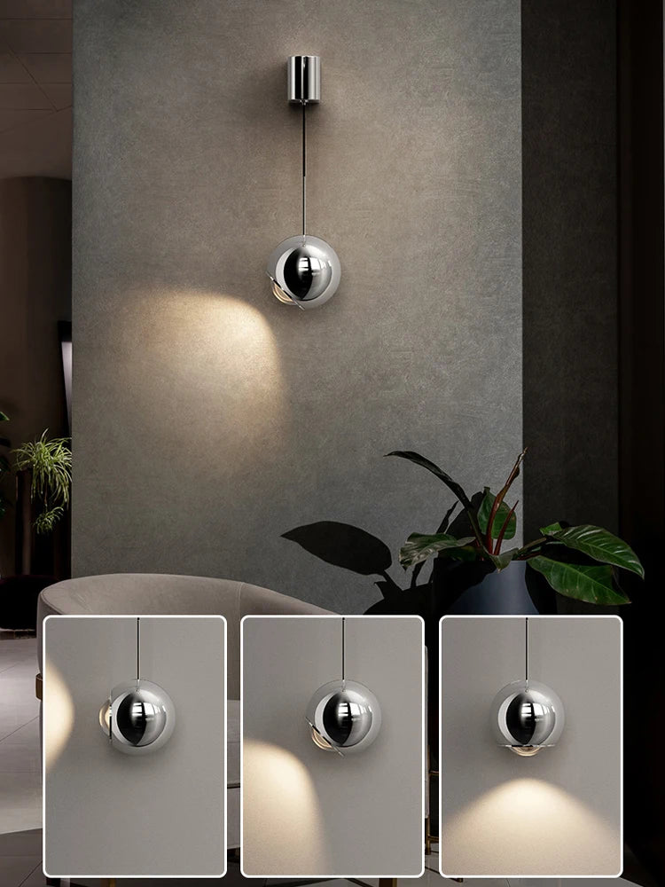 lampe murale moderne argentée réglable éclairage quotidien led chambre salon