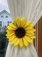 attache rideau fleur solaire décorative maison bohème champêtre intégrée fenêtre polyester Jaune Marron