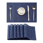 tapis table moderne bleu marine rayures fines 18in 12in durable vinyle respectueux environnement