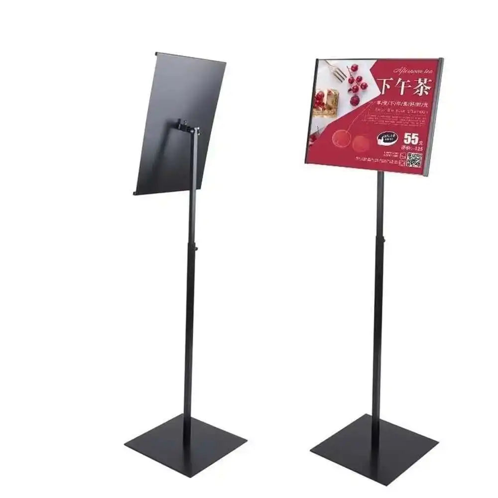 support affiche moderne réglable noir argenté doré blanc menu rectangle métal adaptable affichage publicitaire