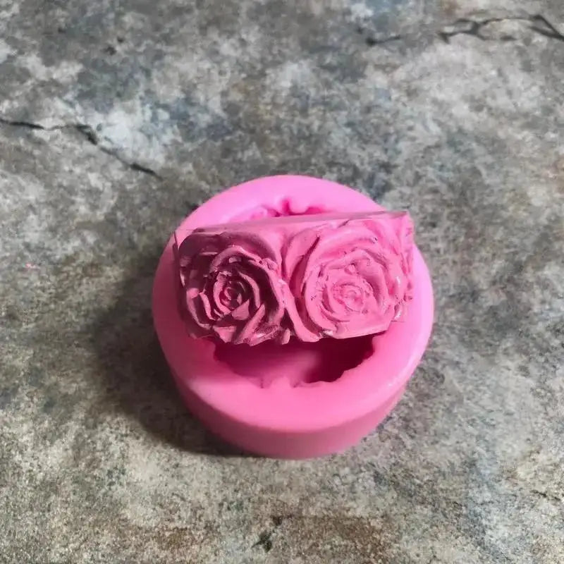 moule silicone rose décorative savon bougie gâteau artisanal floral circulaire reliefs
