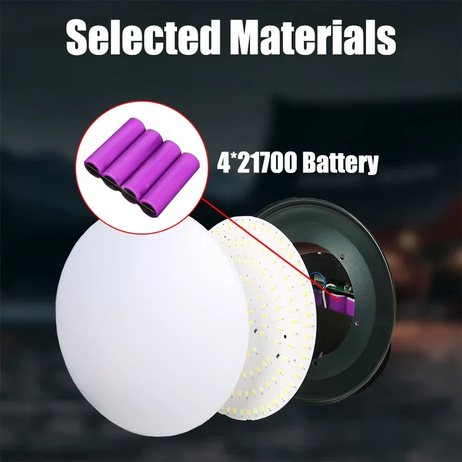 lampe camping rechargeable led 184 diodes batteries violet blanc moderne utilitaire