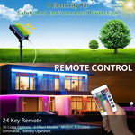 ruban led solaire multicolore ip67 moderne rayures horizontales télécommande 24touches