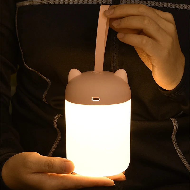 lampe table rechargeable veilleuse led rose clair vert pastel moderne animalier contrôle tactile