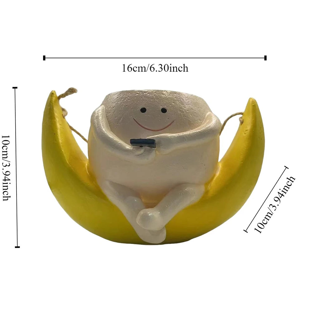pots fleurs suspendus résine visage souriant chaise bascule balançoire tasse blanc personnaliséextérieurintérieur