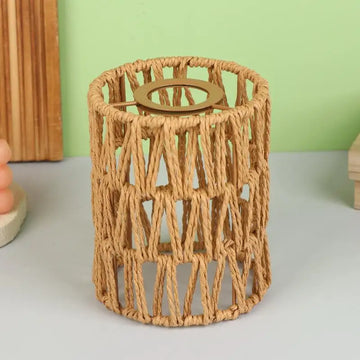 cache lampe tressé boho chic blanc beige moderne annuaire métallique salon jardin