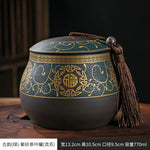 boîtes rondes couvercle ornement floral classique noir vert doré 600ml capacite deco maison