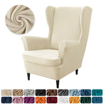 housse fauteuil oreilles velours extensible repose pied salon salon chambre