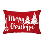 coussin Noël rouge motif rennes flocons neige décoration canapé salon fête hiver 30x50cm