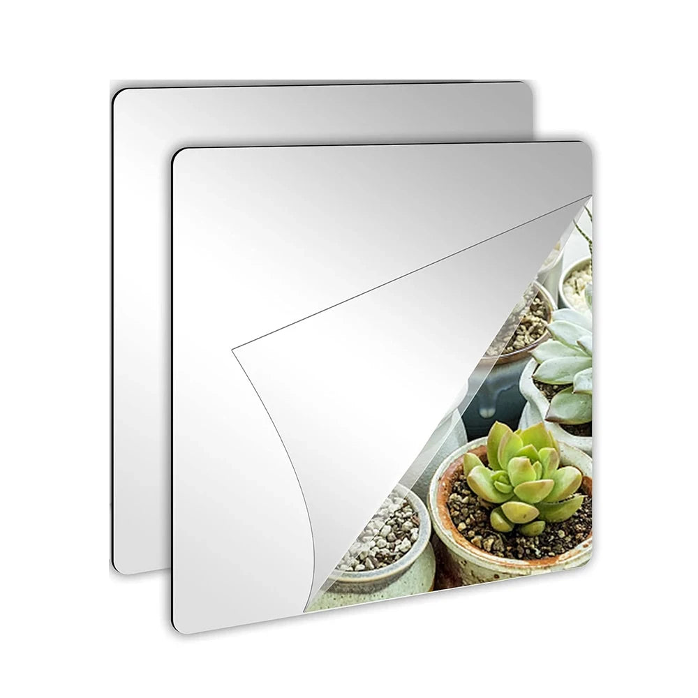 miroir adhésif moderne carré blanc 3d acrylique décoration mur papier adhésif guide
