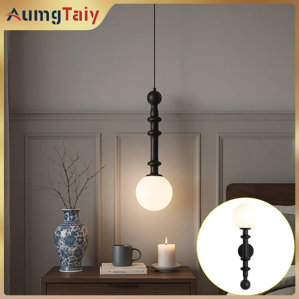 lampe suspendue moderne noire blanche texture mat pendentif chambre salon éclairage led facile