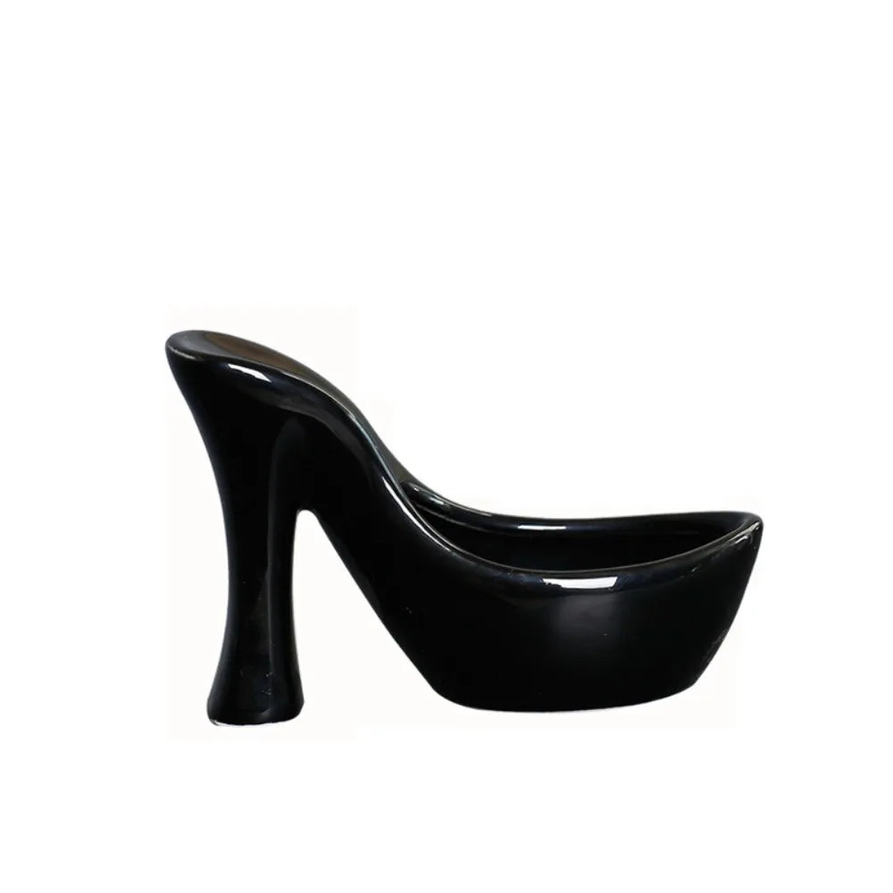 pots plantes forme chaussures talons noir blanc rose émail moderne décoratif led succulente