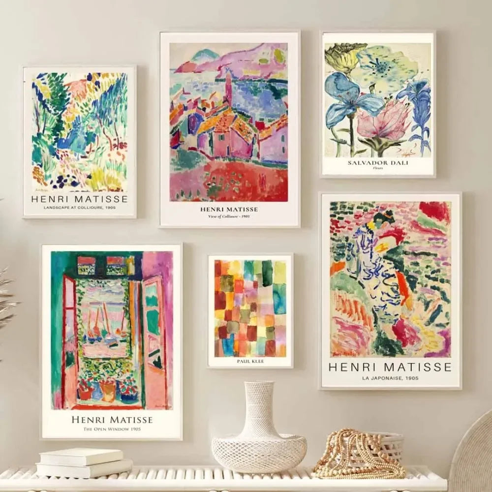 tableau toile art abstrait paysage moderne peinture mur salon décoration maison cadre bois noir