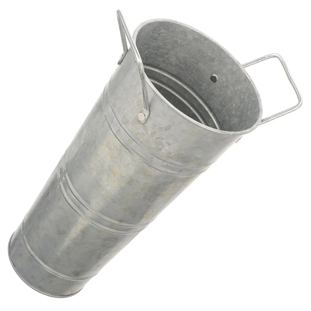pot fleurs gris métallisé lisse classique poignées métalliques porte parapluies support rangementintérieur