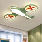 lampe moderne ailes avion couleur vert bleu télécommande réglable enfants chambre