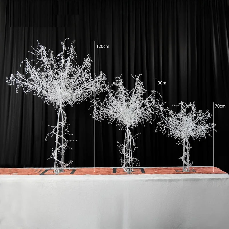 décoration mariage arbre métal transparents branches argentées led élégante festive moderne