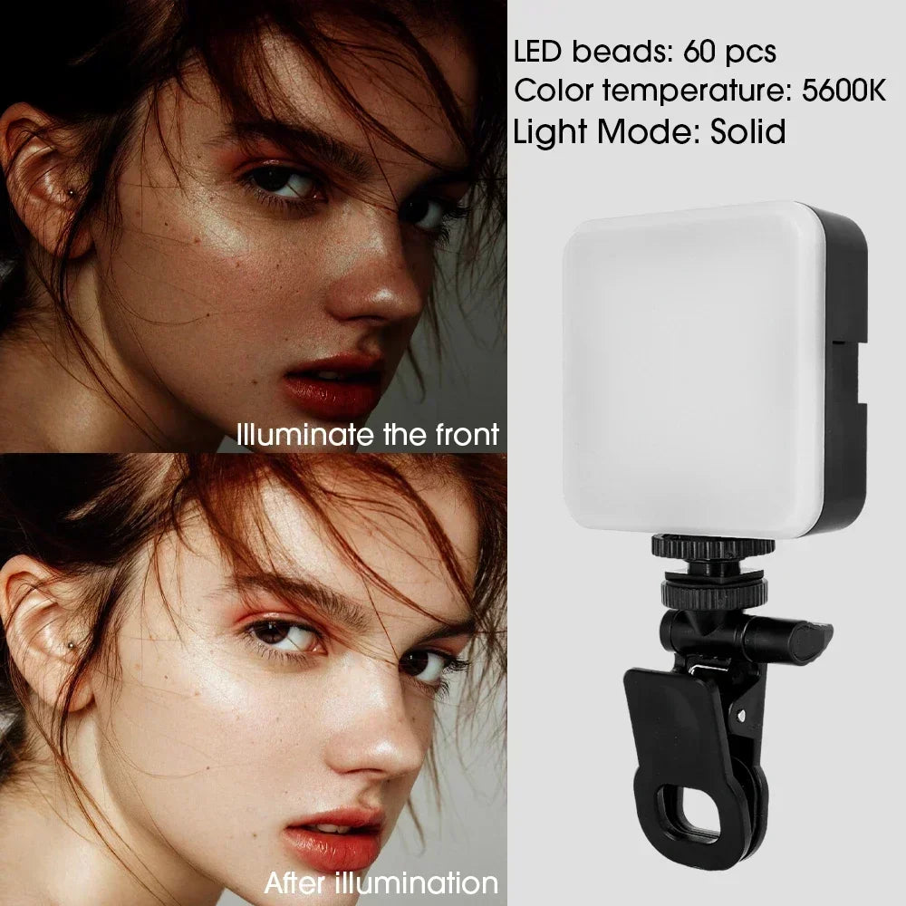 lampe led selfie noir blanche clip réglable modernes maquillage tiktok direct videoconférence