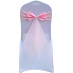 décoration chaise mariage sash papillon tulle organza couleur variée événementiel festive reception simple