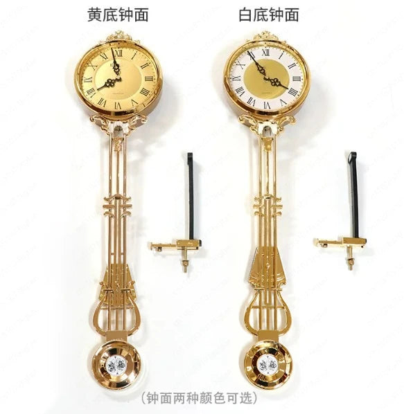 pendule horloger or élégant classique vintage 62cm hauteur 21cm pendule 15cm disque