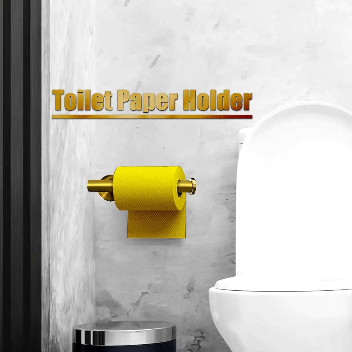 ensemble moderne salle bain accroches serviettes porte rouleaux papier toilette anneau hooks or brossé