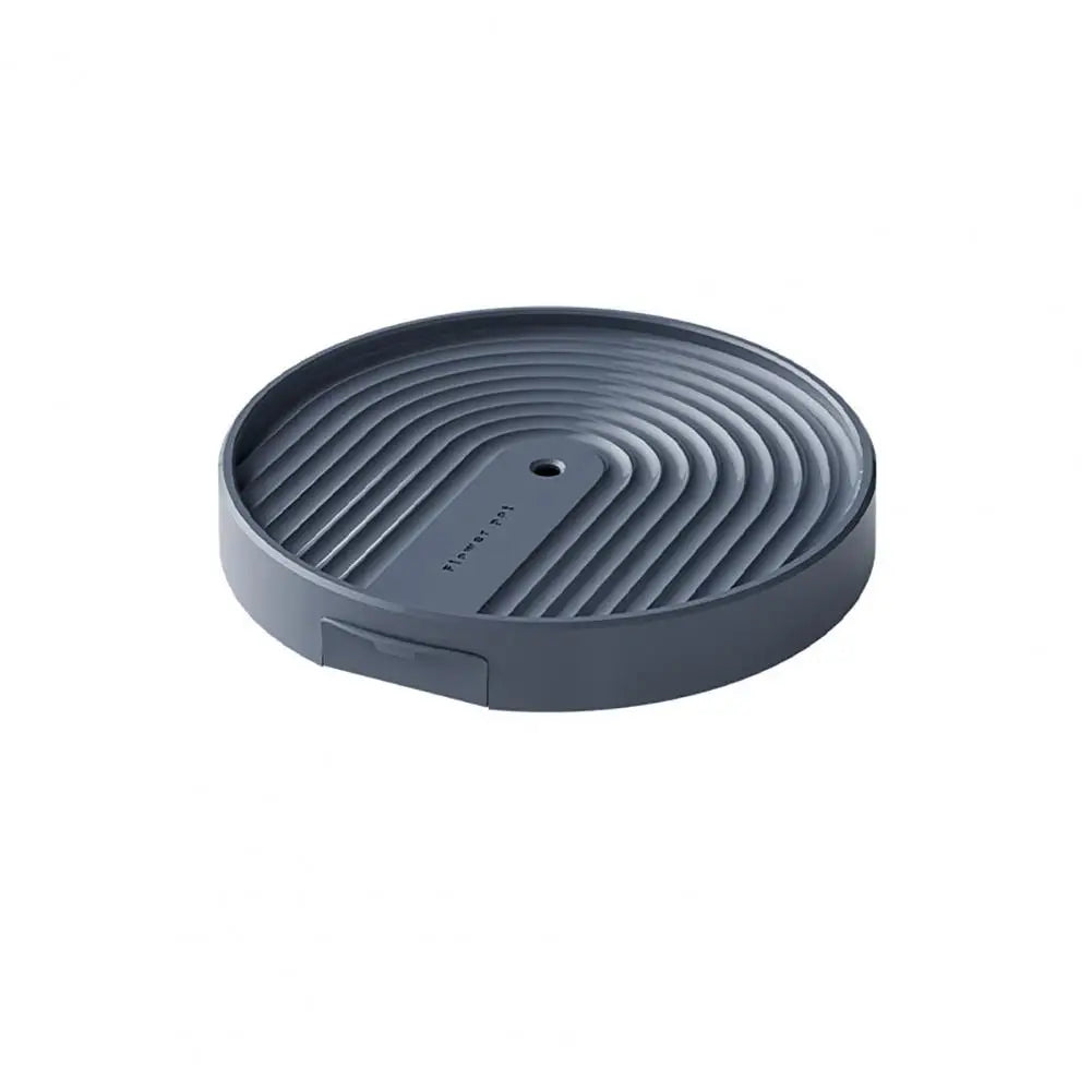 support plante roulettes collecte eau moderne gris clair rayures concentriquesversibleintérieur