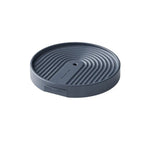 support plante roulettes collecte eau moderne gris clair rayures concentriquesversibleintérieur