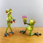 statues grenouilles résine décoratives modernes humour maison verte blanche verte verte