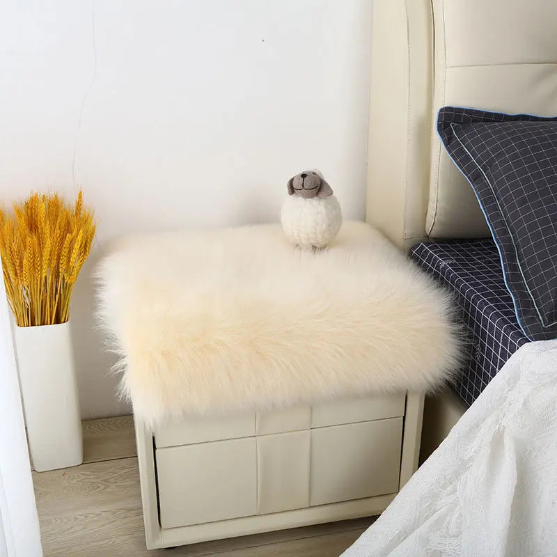 tapis moderne acrylique pelucheux blanc bleu rose décoration intérieure carré salon