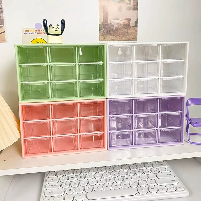 boîtes rangement tiroirs transparents compartiments petits objets boîte murale étudiants organisation accessoire maison