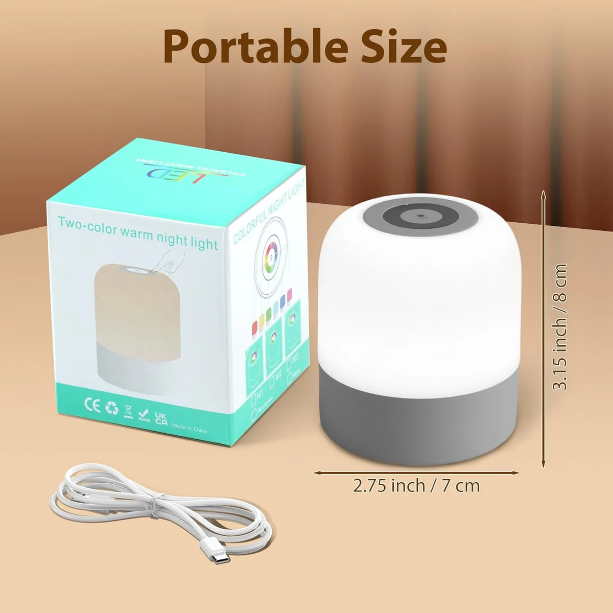 lampe chevet rechargeable tactile blanc gris moderne minimaliste