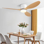 ventilateur led moderne vitesses télécommande noir blanc boisclair